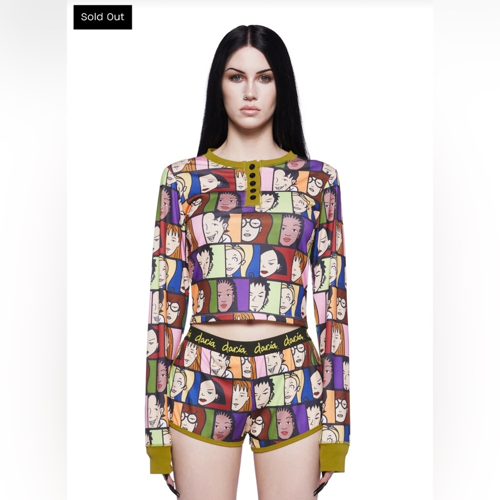 ✨🆕BNWT!Dolls Kill X Daria Character Shorts PJ Set!Sz Sm!SOLD OUT!RARE!✨ - Picture 2 of 6